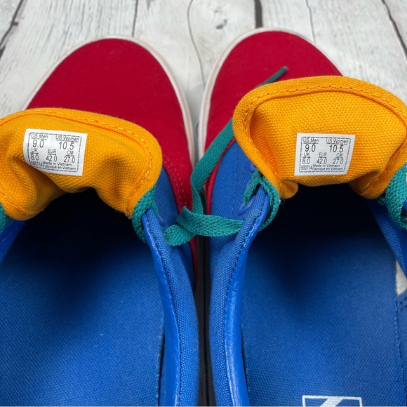 Vans Era Color block Red Green Blue Skater Shoe Size 9 Men’s /10.5 Womens - Picture 10 of 11